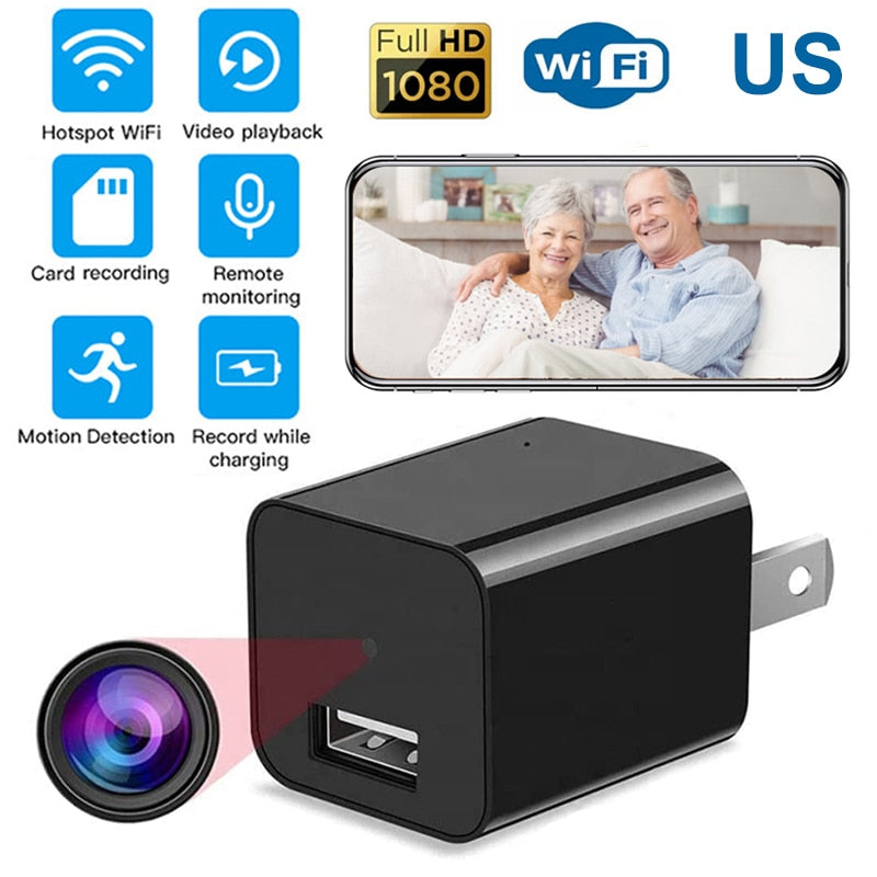 HD 1080P Wireless USB Charger Mini Camera surveillance cameras with wifi IP Videcam Video Recorder App Remote Monitor tf