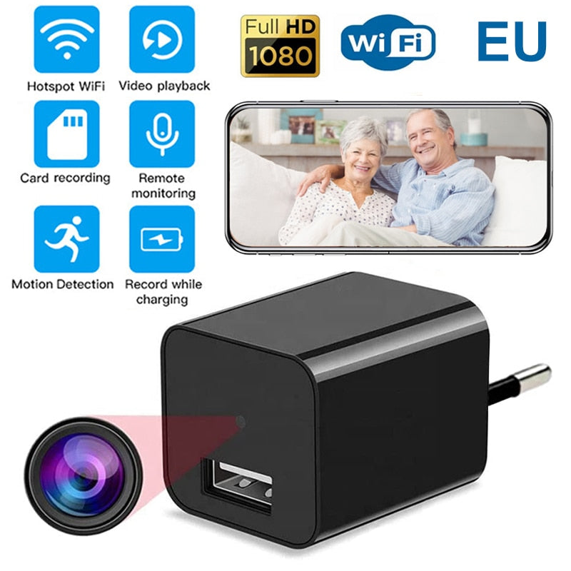 HD 1080P Wireless USB Charger Mini Camera surveillance cameras with wifi IP Videcam Video Recorder App Remote Monitor tf