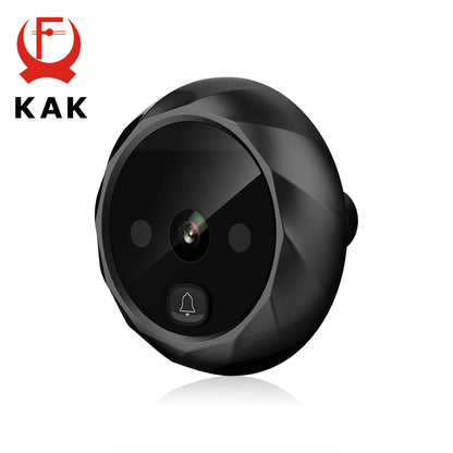 KAK 2.4&quot; LCD Screen Electronic Door Viewer Bell IR Night Door Peephole Camera Photo Recording Digital Door Camera Smart Viewer