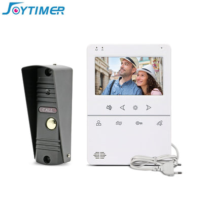 4.3 Inch Video Intercom for Home Security Camera Door Phone IR Night Vision Camera Doorbell Kit for Apartment One-Key Unlock