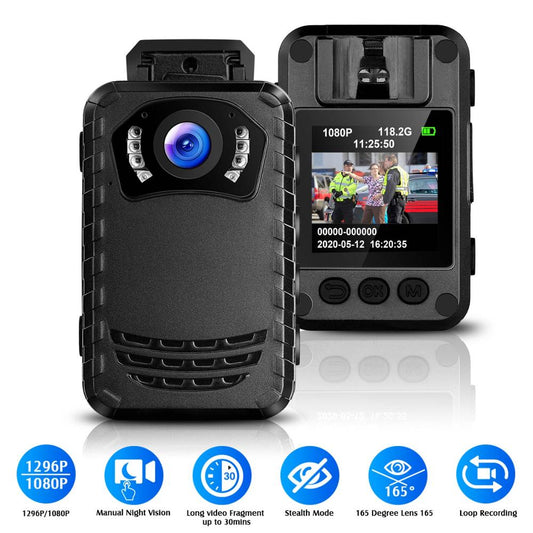 BOBLOV N9 1296P Body Cam 256GB Recording Wearable Camera Video Recorder for Police Camera Security Night Vision Mini Camera