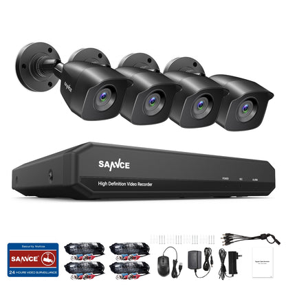 SANNCE 8CH 1080N DVR CCTV System 4/8pcs 1080P 2.0MP Security Cameras IR Outdoor IP66 Video Surveillance Kit Motion Detection