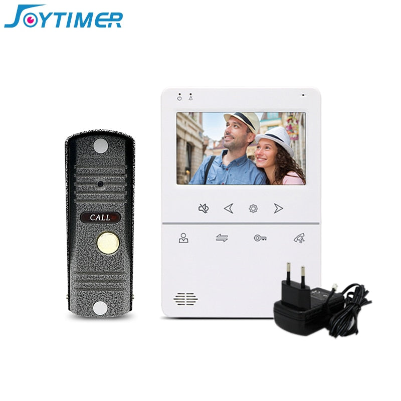 4.3 Inch Video Intercom for Home Security Camera Door Phone IR Night Vision Camera Doorbell Kit for Apartment One-Key Unlock