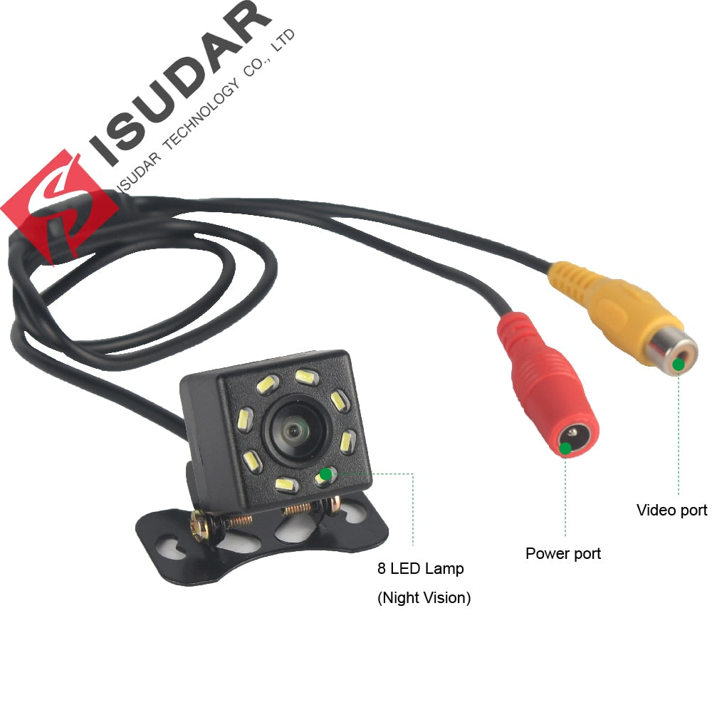 Isudar Vehicle Camera Universal reverse Parking  8 LED Night Vision Waterproof 105 Wide Angle HD Color Image