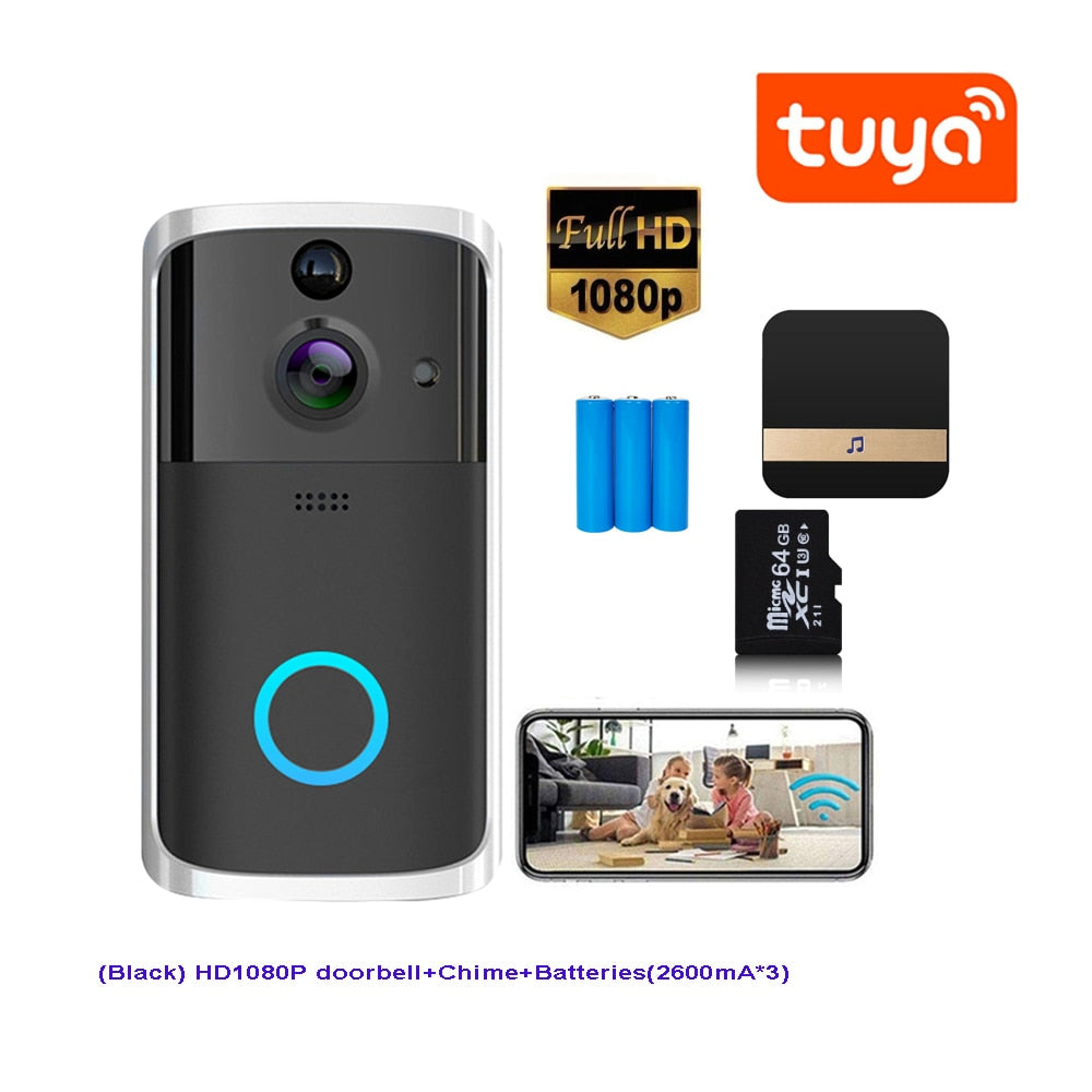 Tuya Smart Video Doorbell PIR WiFi Camera Intercom HD Outdoor Wireless Door Bell IR Night Vision Smart Life Security Protection