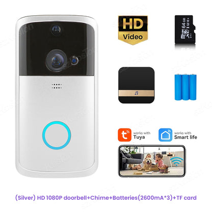 Tuya Smart Video Doorbell WiFi Camera Intercom Outdoor Wireless Door Bell Motion for Residential Security Protection Smart Life