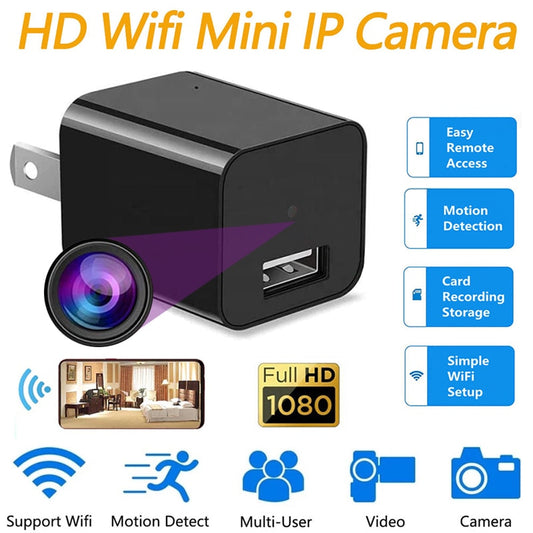HD 1080P Wireless USB Charger Mini Camera surveillance cameras with wifi IP Videcam Video Recorder App Remote Monitor tf