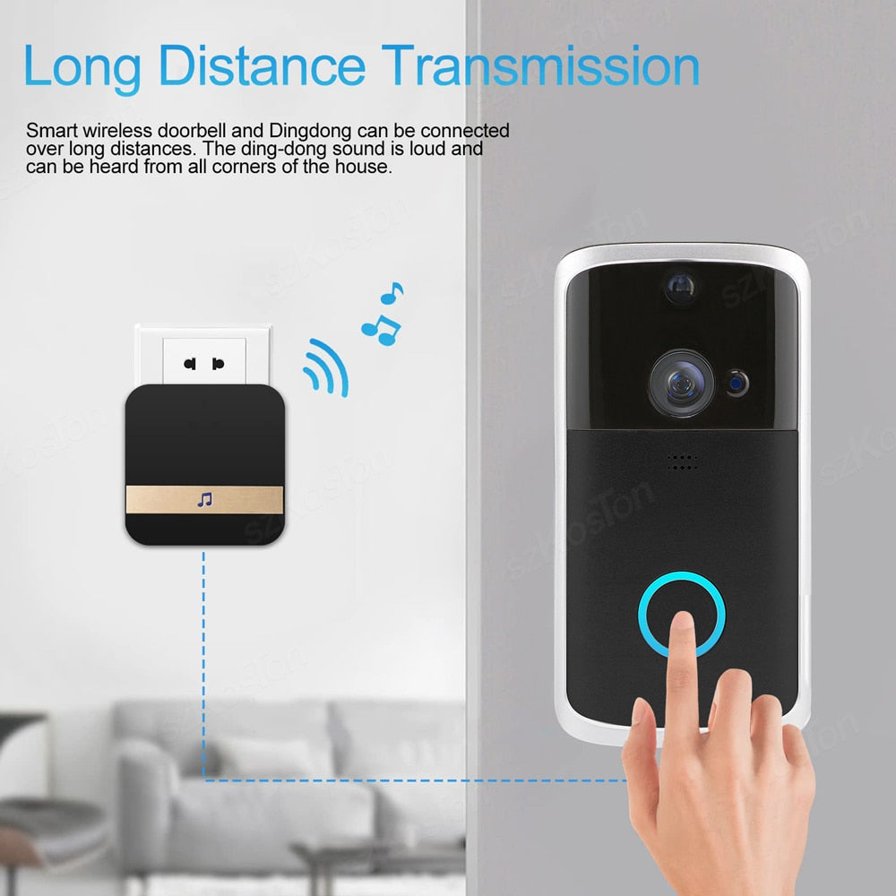 Tuya Smart Video Doorbell WiFi Camera Intercom Outdoor Wireless Door Bell Motion for Residential Security Protection Smart Life