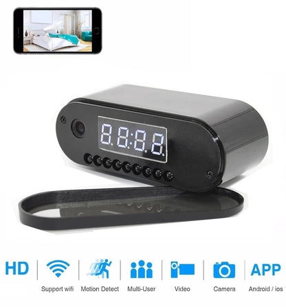 HD 1080P Clock WiFi Camera Mini IP P2P Surveillance camera Infrared Night Vision Alarm Motion Remote CCTV Camera hidden TF card