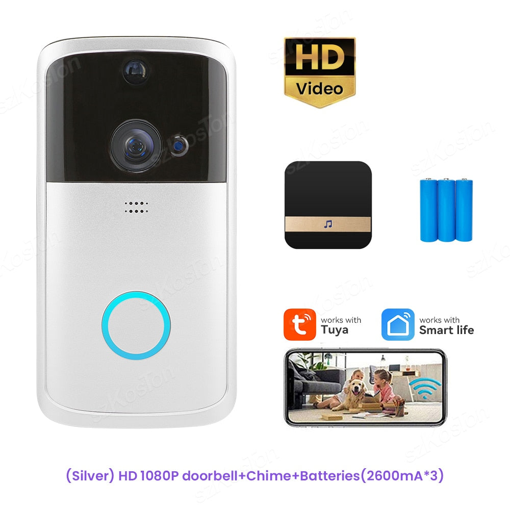 Tuya Smart Video Doorbell WiFi Camera Intercom Outdoor Wireless Door Bell Motion for Residential Security Protection Smart Life