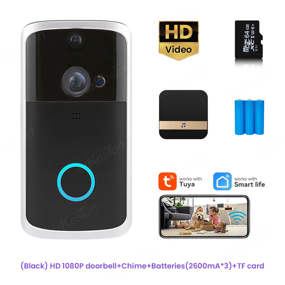 Tuya Smart Video Doorbell WiFi Camera Intercom Outdoor Wireless Door Bell Motion for Residential Security Protection Smart Life