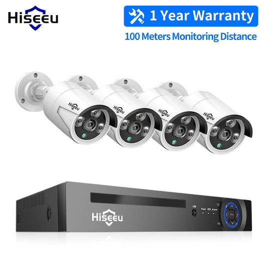 Hiseeu 5MP 3MP 8CH POE NVR Video Audio Record ONVIF CCTV IP Security Surveillance Camera System Kit Set Outdoor House Waterproof