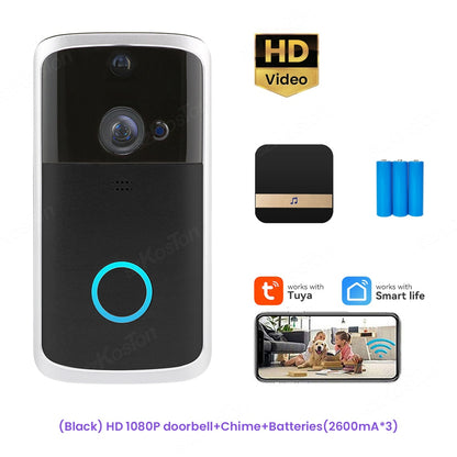 Tuya Smart Video Doorbell WiFi Camera Intercom Outdoor Wireless Door Bell Motion for Residential Security Protection Smart Life